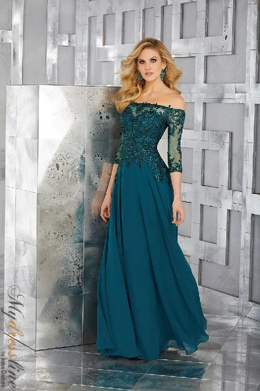 Prom dresses with geometric - cutout sleeves and flowing chiffon fabrics for a modern and airy lookMorilee 71621