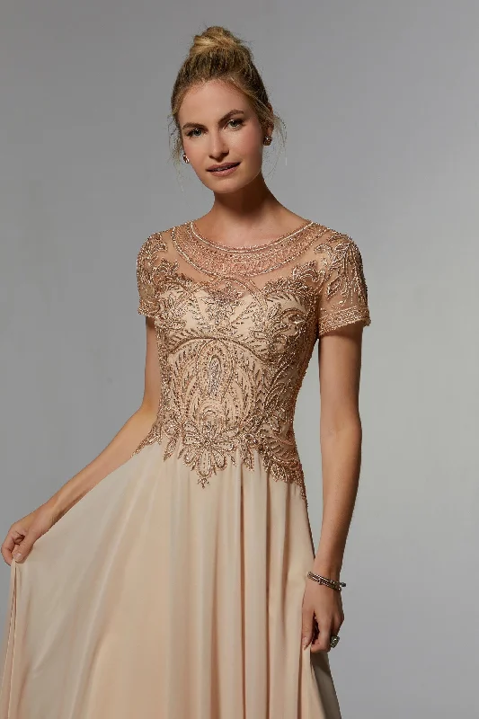 Long - train formal dresses in chiffon for a dramatic prom entranceMorilee 71824