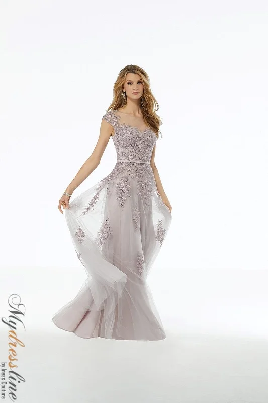 Formal dresses with fringe - trimmed sleeves and wrap - around styles for a bohemian - inspired formal eventMorilee 72123