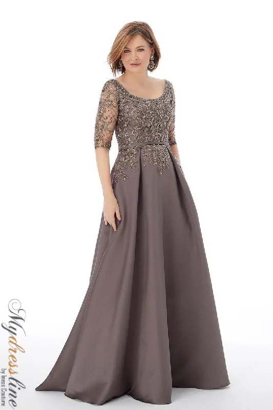 Prom dresses with side - slit skirts and beaded fringes for a glamorous appearanceMorilee 72205