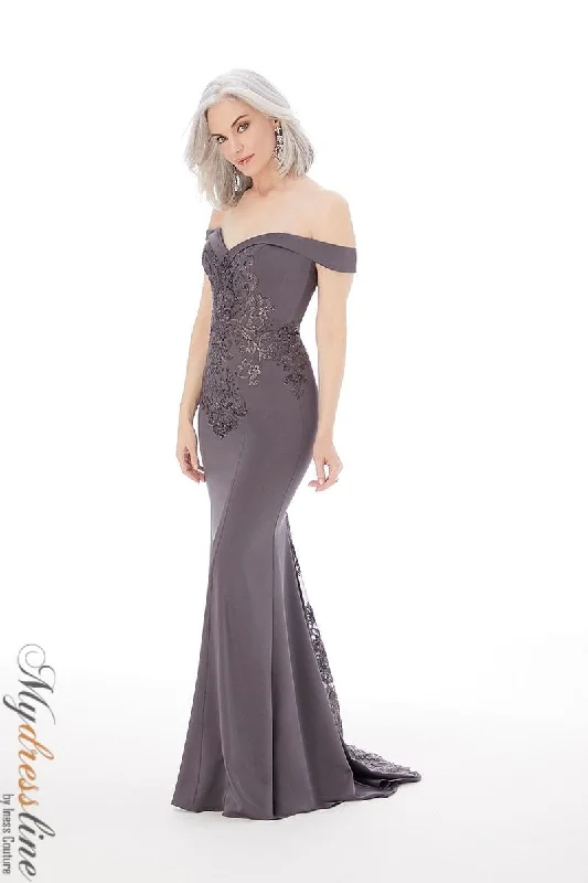 Formal dresses with high - low hems and floral embroidery for a unique prom styleMorilee 72207