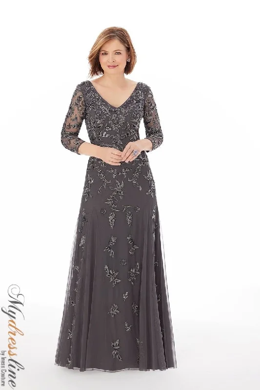 Prom dresses with cold - shoulder ruffled sleeves and floral prints for a romantic and fashionable styleMorilee 72219