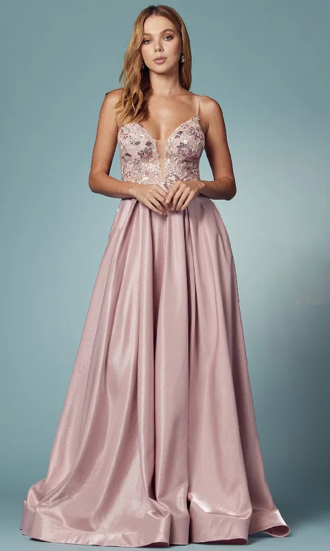 Prom dresses with cold - shoulder cutouts and satin bows for a trendy lookNox Anabel E1004 - Floral A-Line Prom Dress Prom dresses with cold - shoulder cutouts and satin bows for a trendy lookNox Anabel E1004 - Floral A-Line Prom Dress
