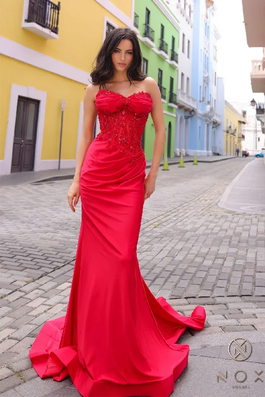 Linen maxi dresses for a breathable and lightweight summer option Linen maxi dresses for a breathable and lightweight summer option Nox Anabel C1345 Long Prom Fitted Formal Gown