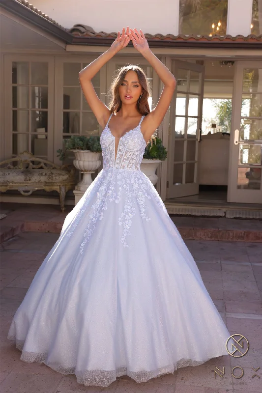 Maxi dresses with mesh panels for a sexy and trendy appearance Maxi dresses with mesh panels for a sexy and trendy appearance Nox Anabel H1357 Long Formal Prom Ball Gown