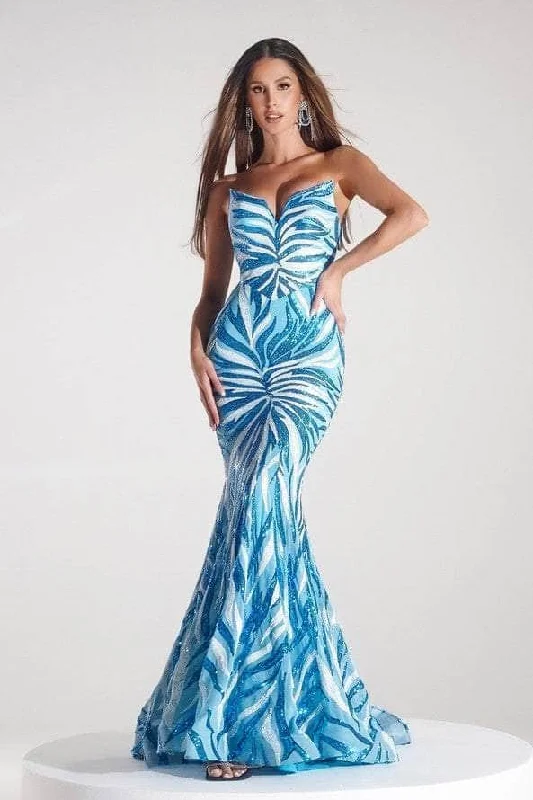 Prom dresses with keyhole backs and rhinestone - studded straps for a flirty lookPortia and Scarlett PS22538 - Sequin Foliage Evening Dress Prom dresses with keyhole backs and rhinestone - studded straps for a flirty lookPortia and Scarlett PS22538 - Sequin Foliage Evening Dress