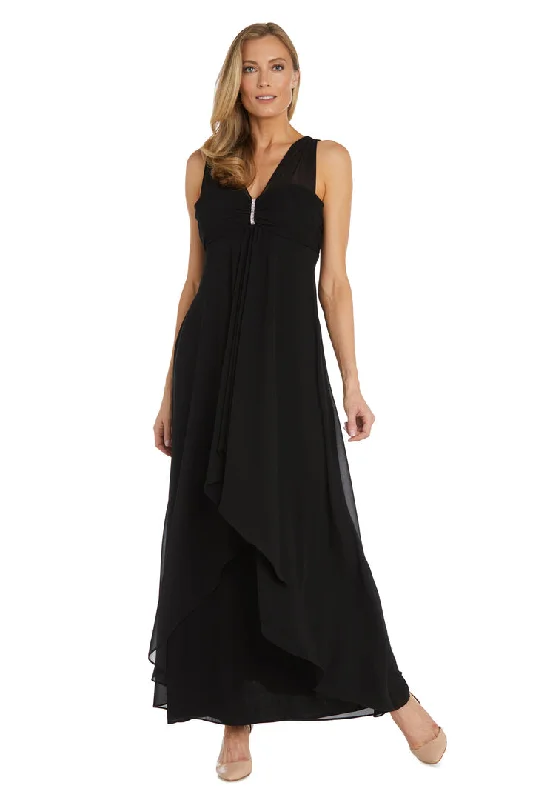 Denim maxi dresses with frayed hems for a casual look Denim maxi dresses with frayed hems for a casual look R&M Richards 1151 Evening Long Formal Dress