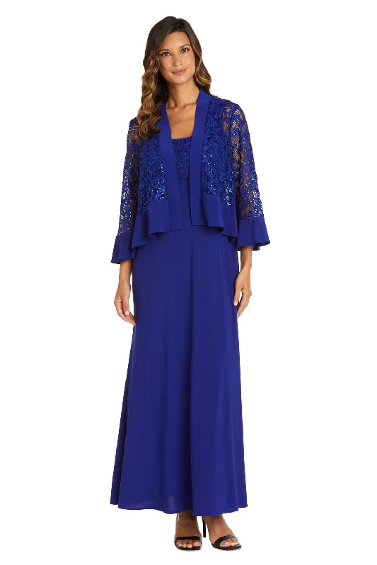 Maxi dresses with embroidered floral motifs for a unique design Maxi dresses with embroidered floral motifs for a unique design R&M Richards 2717 Long Ruffle Sequin Jacket Mother of the Bride Dress