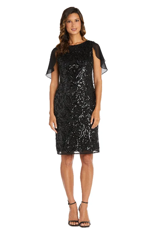 Cocktail dresses with a cut - out detail and a body - con fitR&M Richards 7581 Short Cocktail Capelet Dress Sale