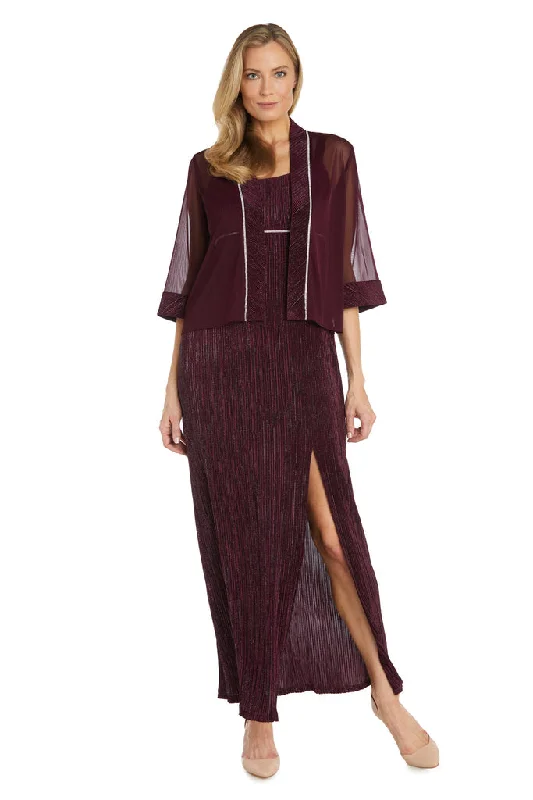 Polyester maxi dresses for easy - care and durability Polyester maxi dresses for easy - care and durability R&M Richards 9048 Long Mother of the Bride Jacket Dress