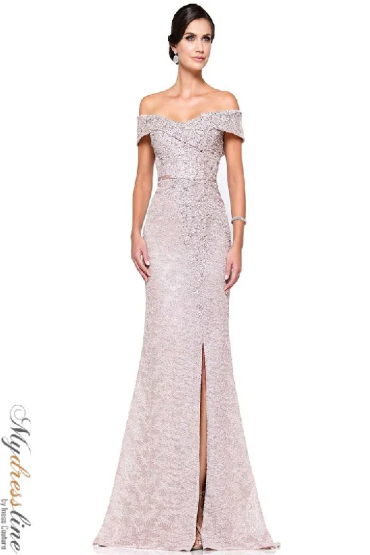 Formal dresses with pleated yokes and button - up fronts for a classic and refined lookRina Di Montella RD2655