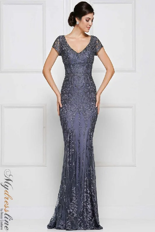 Prom dresses with tiered lace skirts and off - the - shoulder necklines for a feminine and elegant formal affairRina Di Montella RD2657 Prom dresses with tiered lace skirts and off - the - shoulder necklines for a feminine and elegant formal affairRina Di Montella RD2657