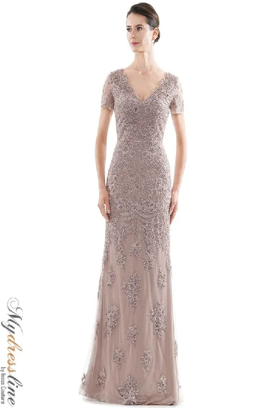 Formal dresses with fringe - trimmed sleeves and wrap - around styles for a bohemian - inspired formal eventRina Di Montella RD2710 Formal dresses with fringe - trimmed sleeves and wrap - around styles for a bohemian - inspired formal eventRina Di Montella RD2710
