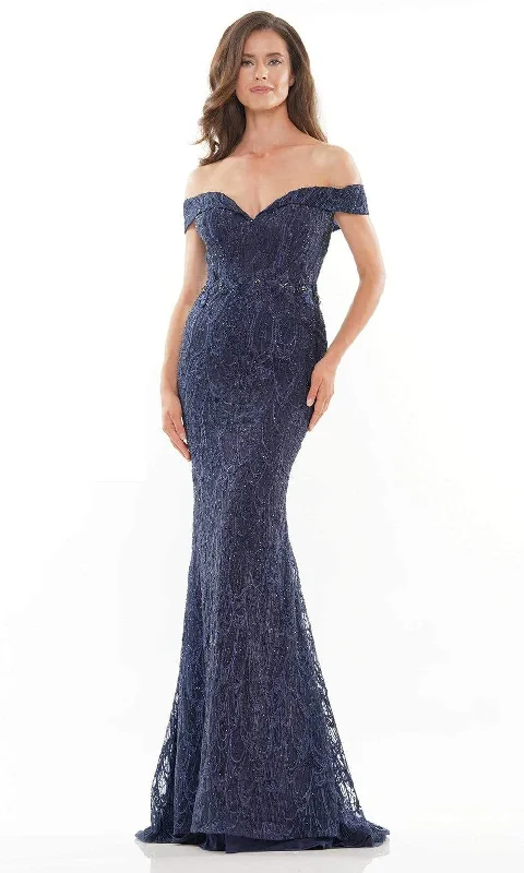 Long - train formal dresses in chiffon for a dramatic prom entranceRina Di Montella - RD2739 Off Shoulder Embellished Gown Long - train formal dresses in chiffon for a dramatic prom entranceRina Di Montella - RD2739 Off Shoulder Embellished Gown