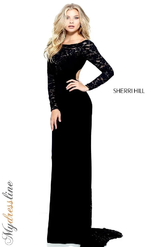 Formal dresses with wrap - around styles and beaded belts for a customized fitSherri Hill 51128