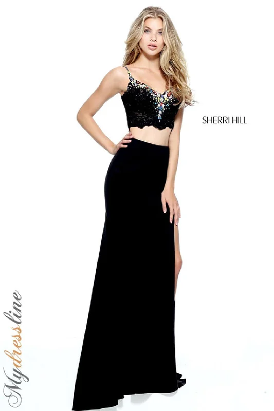 Strapless formal dresses with tulle skirts for a classic prom lookSherri Hill 51191