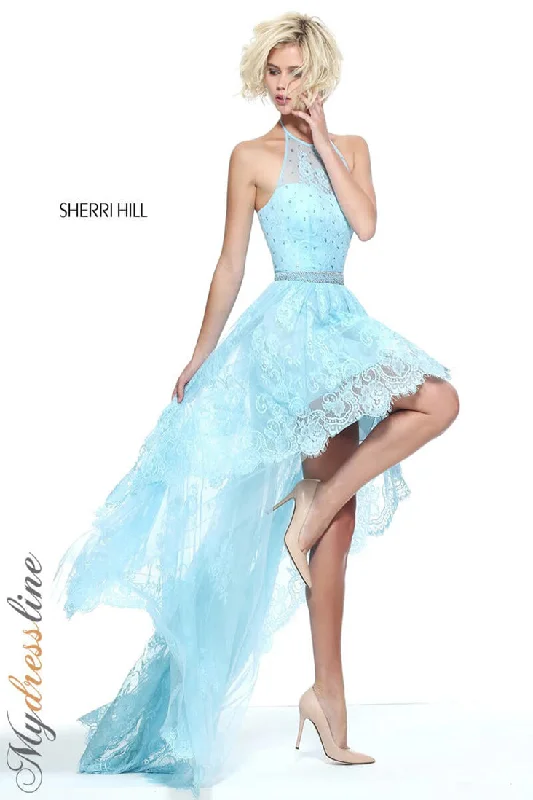 Sequined formal dresses with open backs for a sexy prom styleSherri Hill 51226