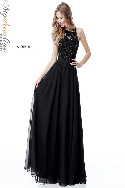 Formal dresses with tiered skirts and pearl embellishments for a luxurious feelSherri Hill 51694 Formal dresses with tiered skirts and pearl embellishments for a luxurious feelSherri Hill 51694