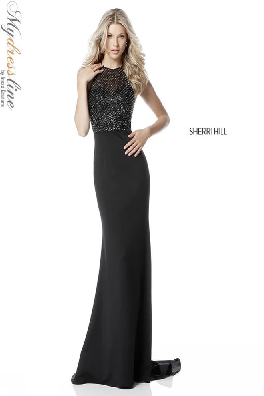 Formal dresses with pleated bodices and taffeta fabric for a traditional lookSherri Hill 51697 Formal dresses with pleated bodices and taffeta fabric for a traditional lookSherri Hill 51697