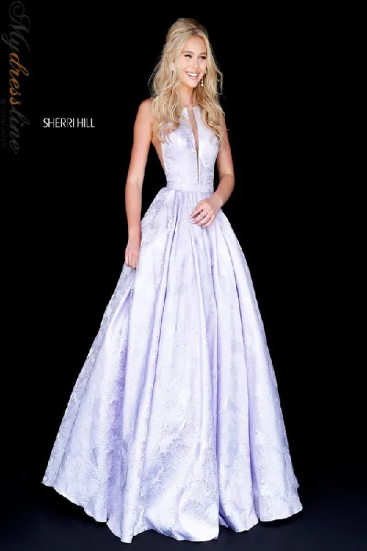 Formal dresses with high - low hems and floral embroidery for a unique prom styleSherri Hill 51703 Formal dresses with high - low hems and floral embroidery for a unique prom styleSherri Hill 51703