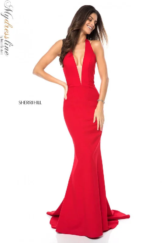 Sleeveless formal dresses with sequined straps and a - line skirts for a classic formal eventSherri Hill 51773 Sleeveless formal dresses with sequined straps and a - line skirts for a classic formal eventSherri Hill 51773