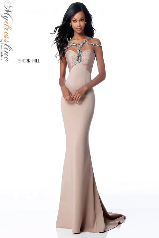 Formal dresses with wrap - around styles and beaded belts for a customized fitSherri Hill 51776 Formal dresses with wrap - around styles and beaded belts for a customized fitSherri Hill 51776
