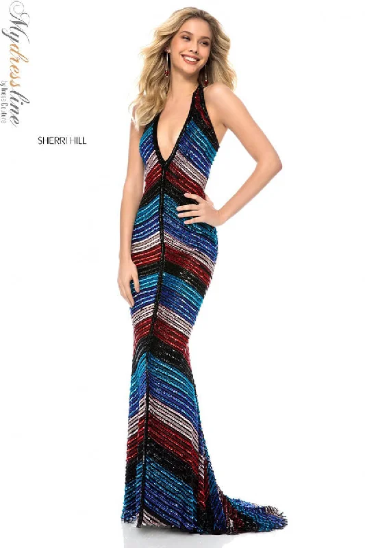 Mermaid - cut formal dresses in satin for a glamorous prom nightSherri Hill 51784