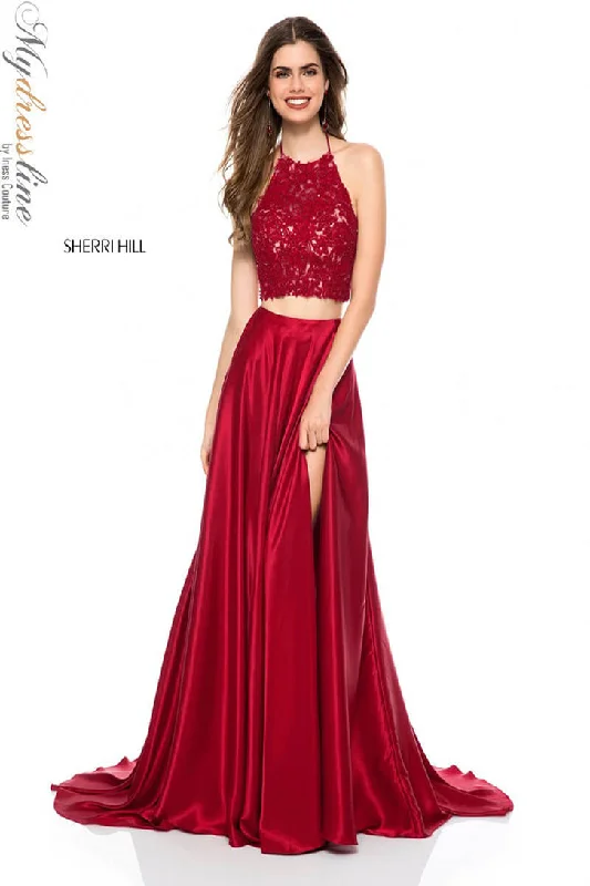 Prom dresses with gathered skirts and crystal - encrusted belts for a luxurious promSherri Hill 51843 Prom dresses with gathered skirts and crystal - encrusted belts for a luxurious promSherri Hill 51843
