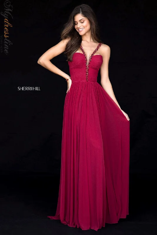 Prom dresses with tiered lace skirts and off - the - shoulder necklines for a feminine and elegant formal affairSherri Hill 51933 Prom dresses with tiered lace skirts and off - the - shoulder necklines for a feminine and elegant formal affairSherri Hill 51933