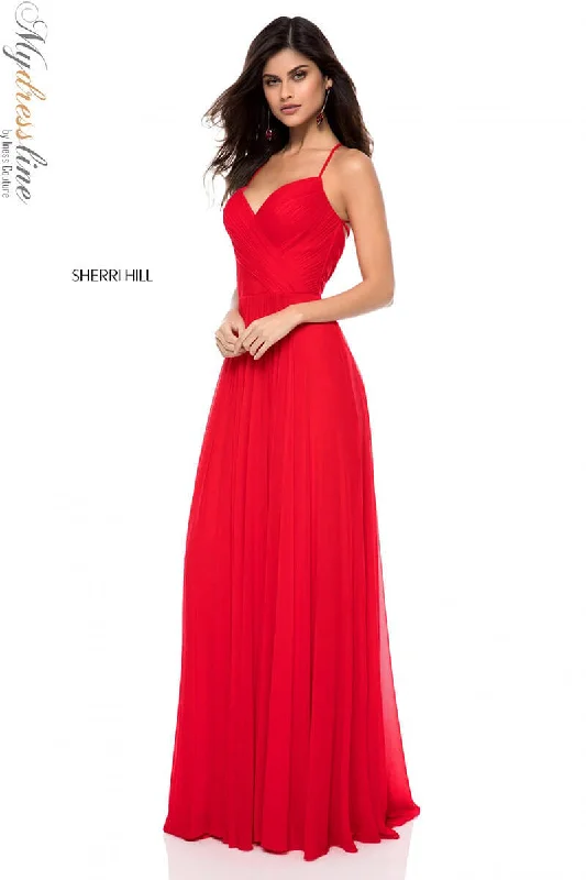 Prom dresses with one - shoulder designs and feather accents for a bold statementSherri Hill 51997 Prom dresses with one - shoulder designs and feather accents for a bold statementSherri Hill 51997