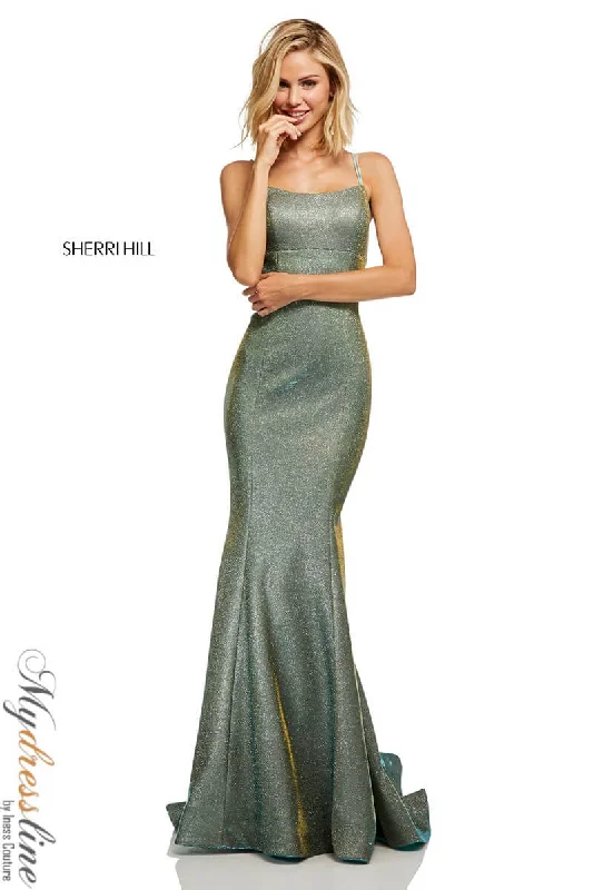 Formal dresses with abstract print panels and rhinestone embellishments for a unique formal eventSherri Hill 52614 Formal dresses with abstract print panels and rhinestone embellishments for a unique formal eventSherri Hill 52614