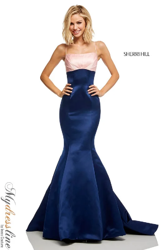 Formal dresses with embroidered panels and tulle overlays for a fairytale promSherri Hill 52615 Formal dresses with embroidered panels and tulle overlays for a fairytale promSherri Hill 52615