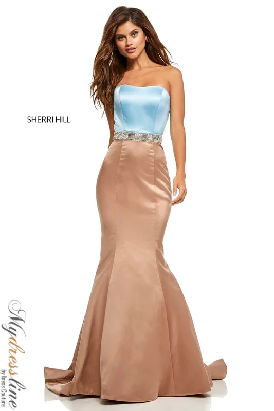 Sequined formal dresses with open backs for a sexy prom styleSherri Hill 52616