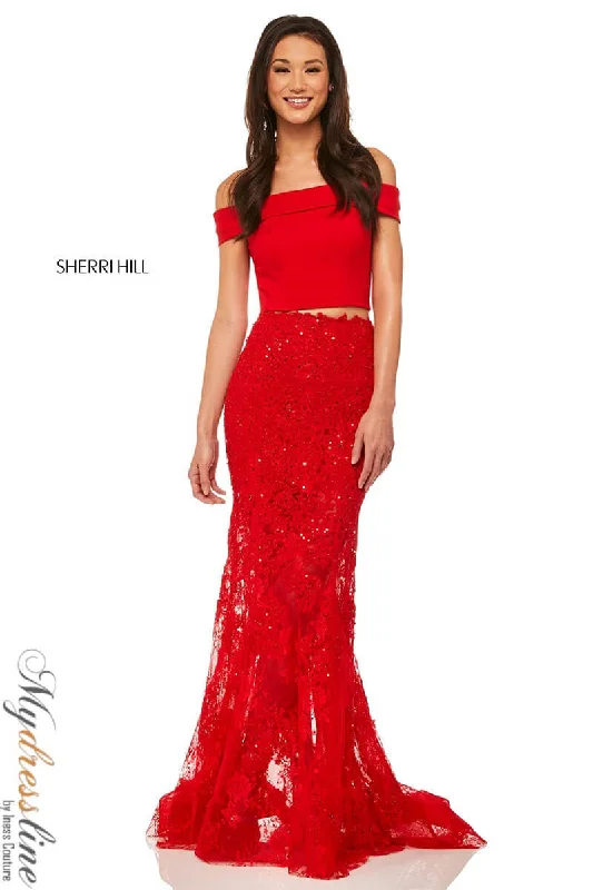 Formal dresses with fringe - trimmed sleeves and wrap - around styles for a bohemian - inspired formal eventSherri Hill 52653 Formal dresses with fringe - trimmed sleeves and wrap - around styles for a bohemian - inspired formal eventSherri Hill 52653