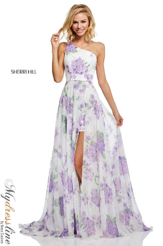Formal dresses with ruched back panels and button - down fronts for a unique and flattering fitSherri Hill 52727 Formal dresses with ruched back panels and button - down fronts for a unique and flattering fitSherri Hill 52727