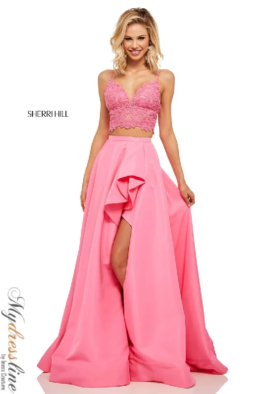 Long - sleeved formal dresses in velvet for a winter formal eventSherri Hill 52754