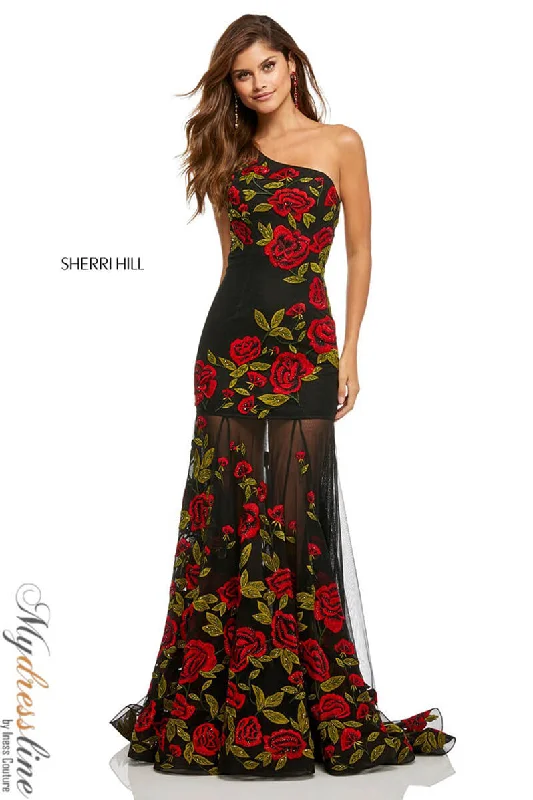 Formal dresses with fringe - trimmed sleeves and wrap - around styles for a bohemian - inspired formal eventSherri Hill 52761 Formal dresses with fringe - trimmed sleeves and wrap - around styles for a bohemian - inspired formal eventSherri Hill 52761