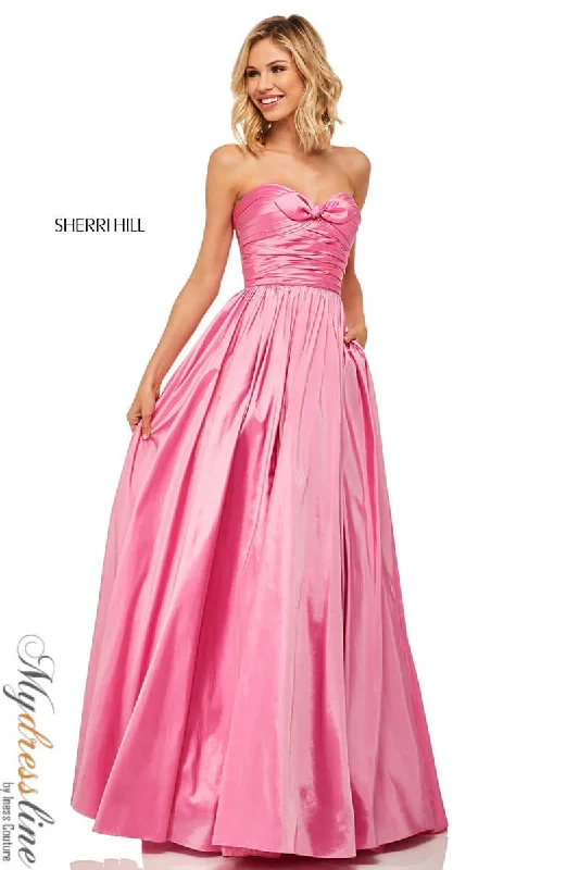 Sequined formal dresses with open backs for a sexy prom styleSherri Hill 52833