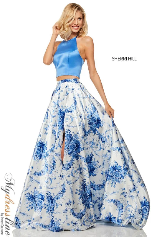 Prom dresses with cold - shoulder cutouts and satin bows for a trendy lookSherri Hill 52894