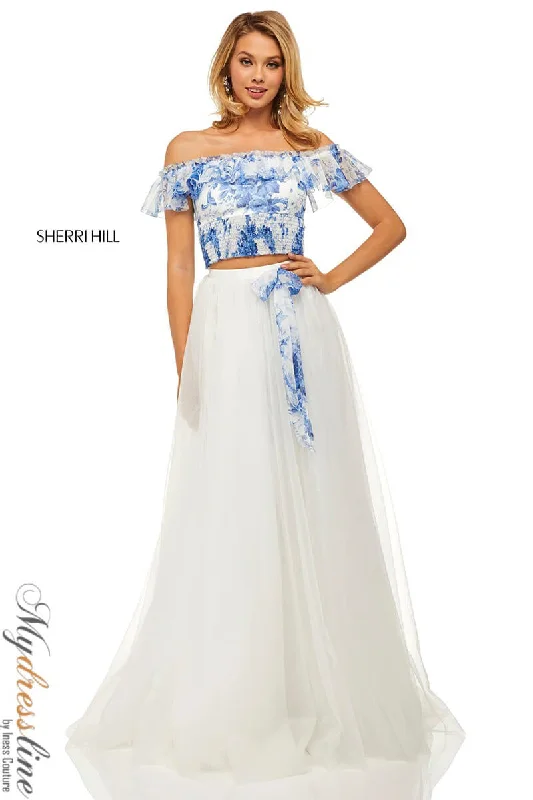 Strapless formal dresses with tulle skirts for a classic prom lookSherri Hill 52910