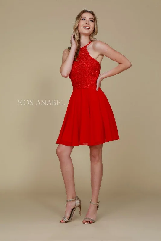 Cocktail dresses with a tassel - adorned belt and a sheath styleShort High Neck Embroidered Cocktail Dress Sale