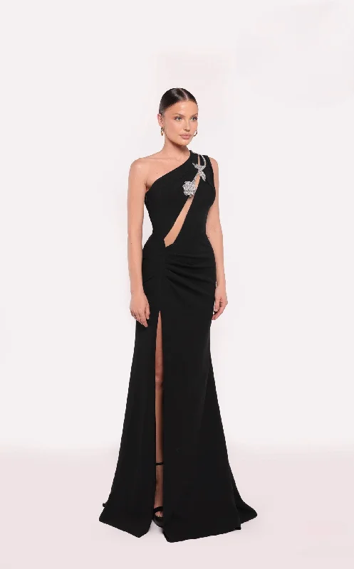 Formal dresses with pleated bodices and taffeta fabric for a traditional lookTarik Ediz 98857 Dress