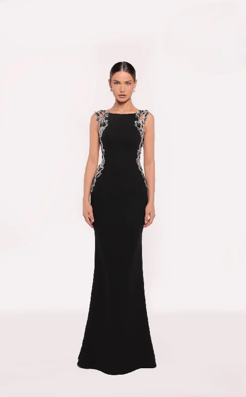 Prom dresses with geometric - cutout sleeves and flowing chiffon fabrics for a modern and airy lookTarik Ediz 98878 Dress