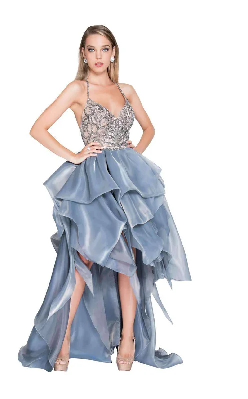 Tea - length formal dresses with lace trim for a semi - formal promTerani 1811P5782 Dress Tea - length formal dresses with lace trim for a semi - formal promTerani 1811P5782 Dress