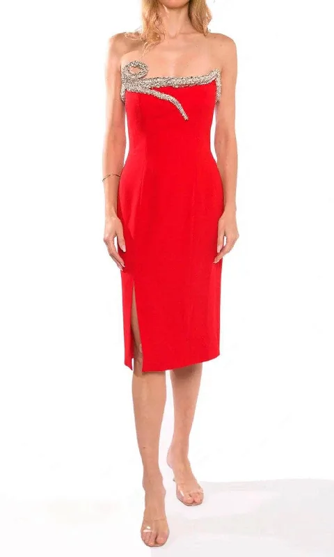 Cocktail dresses with a tassel - adorned belt and a sheath styleTerani Couture 232C1141 - Beaded Sheath Cocktail Dress Cocktail dresses with a tassel - adorned belt and a sheath styleTerani Couture 232C1141 - Beaded Sheath Cocktail Dress