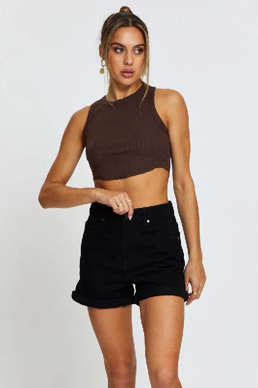 Ruffled Hem Women Shorts to Add a Feminine TouchBlack Denim Shorts