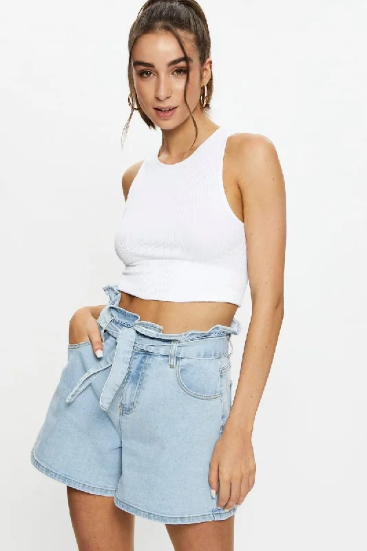 Patterned Geometric Women Shorts for a Modern AppealBlue Relaxed Denim Shorts High Rise Patterned Geometric Women Shorts for a Modern AppealBlue Relaxed Denim Shorts High Rise