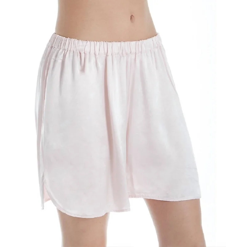 Solid Color Women Shorts in Bright Hues for a Bold StatementBrittany Satin Short In Blush