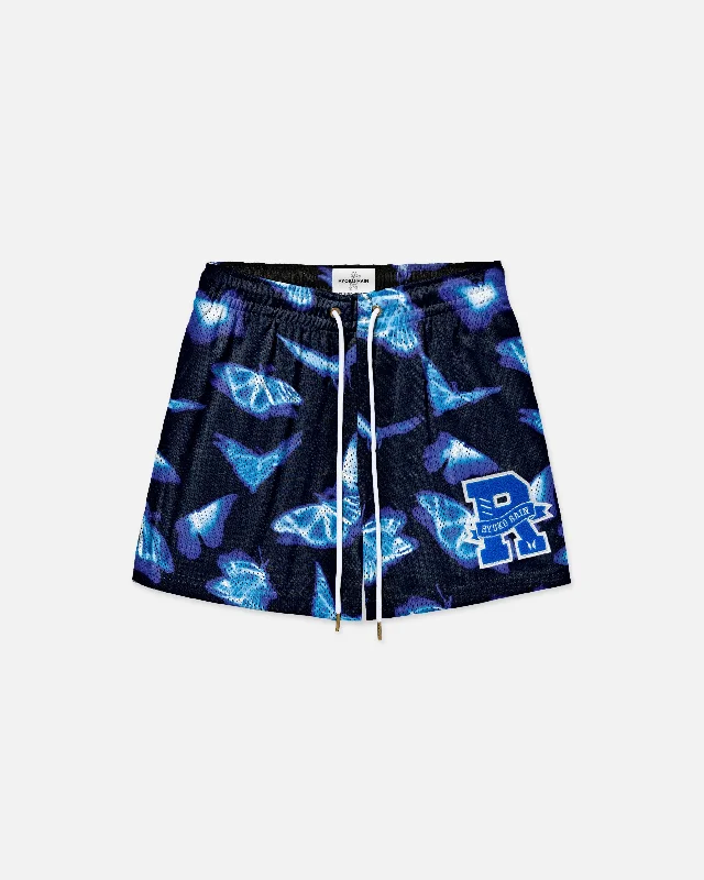 Printed Floral Women Shorts for a Summer - Ready StyleBUTTERFLY EFFECT - BLUE