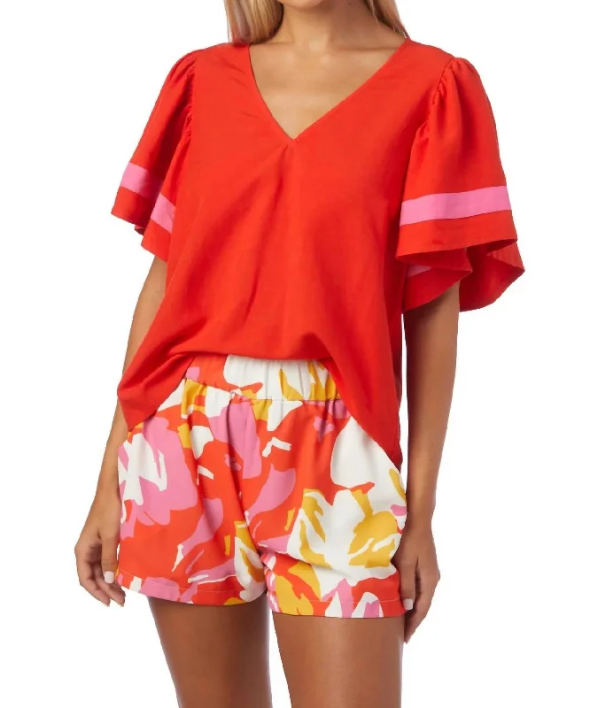 Ruffled Hem Women Shorts to Add a Feminine TouchCailan Short In Coral Charm